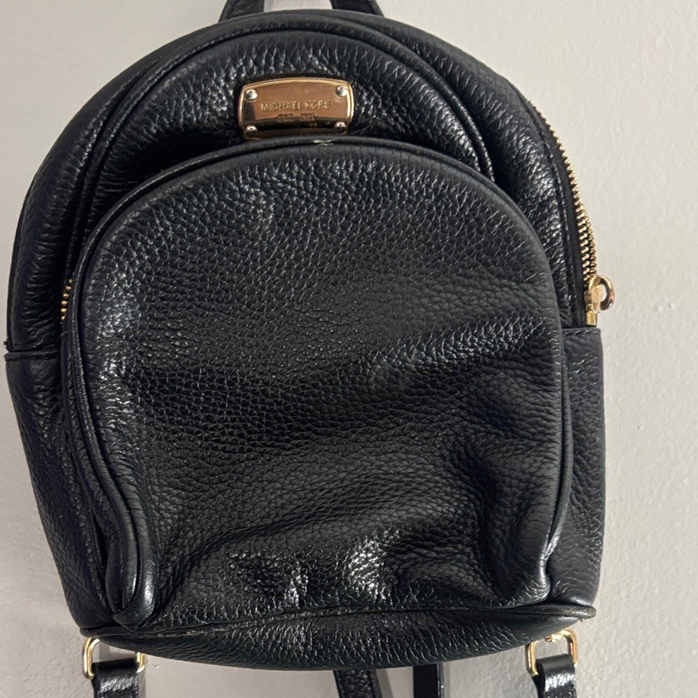 Michael Kors Pebbled Black Leather Mini Backpack